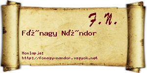 Fónagy Nándor névjegykártya