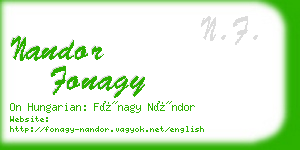 nandor fonagy business card